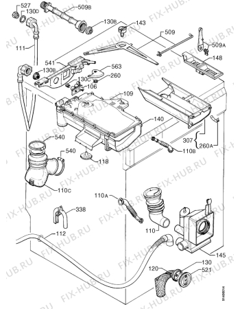 Взрыв-схема стиральной машины Zanussi FLS1054C - Схема узла Hydraulic System 272